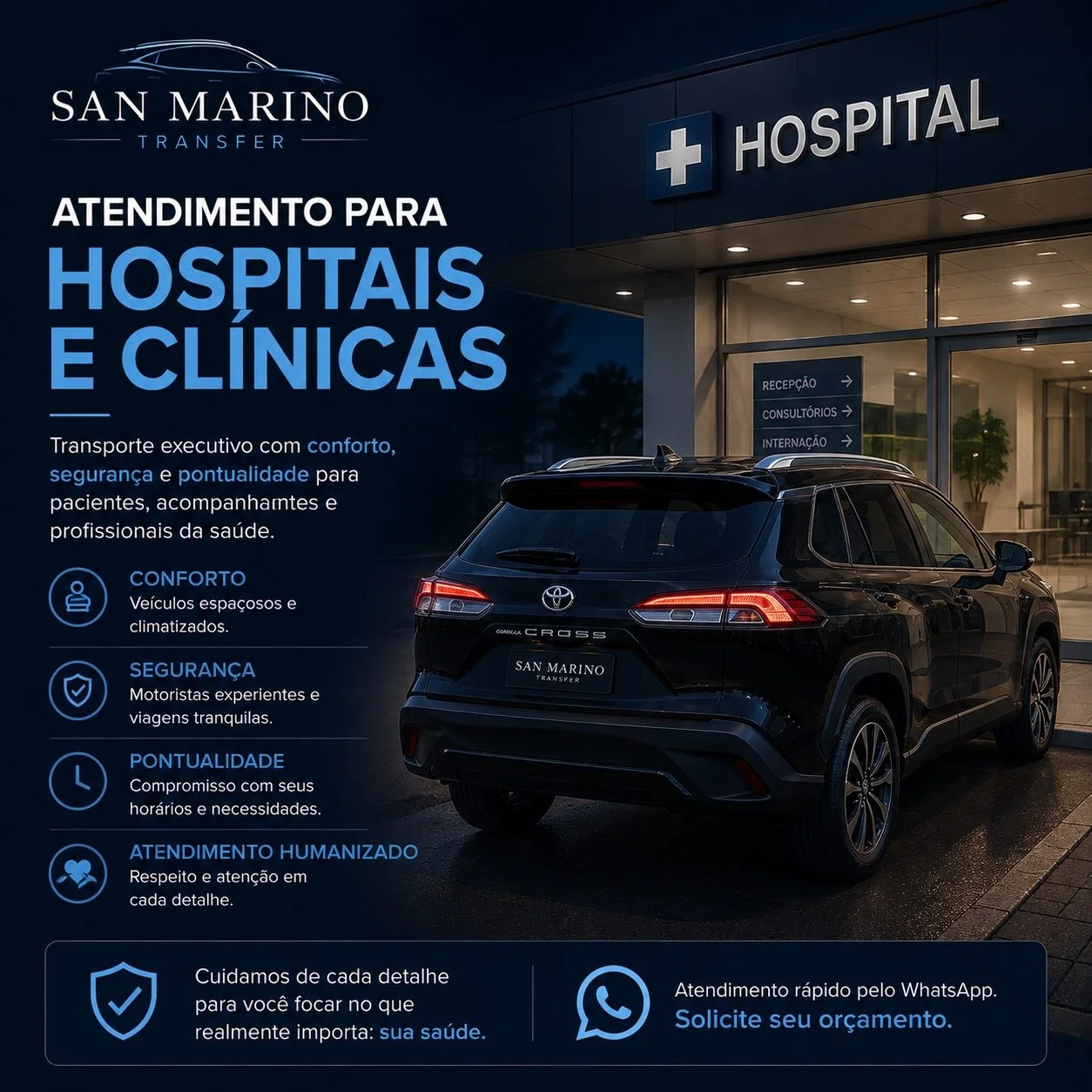 Atendimento executivo para hospitais e clínicas — San Marino Transfer